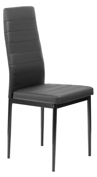 FURNIFY® Sada 4 jídelních židlí HYGGE | Pohodlné židle z umělé kůže do kuchyně a jídelny | Černá barva