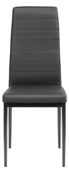 FURNIFY® Sada 4 jídelních židlí HYGGE | Pohodlné židle z umělé kůže do kuchyně a jídelny | Černá barva
