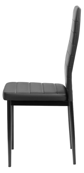 Jídelní židle FURNIFY® HYGGE | Pohodlná židle z umělé kůže do kuchyně a jídelny | Černá