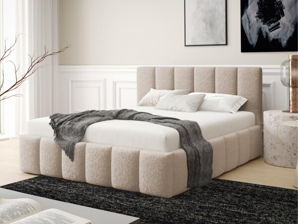 Čalouněná postel s úložným prostorem Taesa Boucle, Rozměr postele: 140 x 200 cm, Barva:: Lambi 04 5903211520808