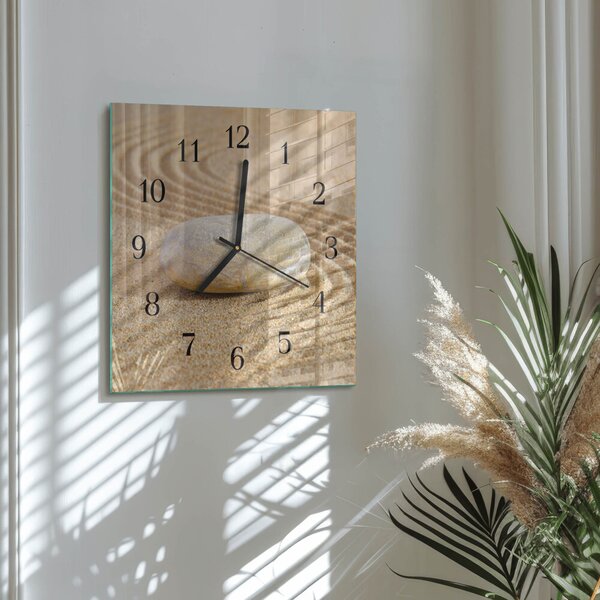 Skleněné hodiny na stěnu Kamenný písek zskc-30x30-00176050