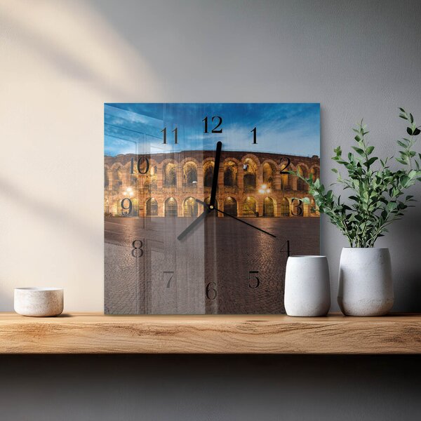 Skleněné hodiny na stěnu Socha zskc-30x30-00176061