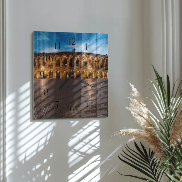 Skleněné hodiny na stěnu Socha zskc-30x30-00176061