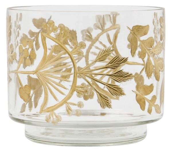 Skleněný svícen Find Clear Gold