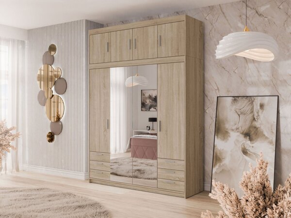 Zrcadlová skříň Melen 4D6S + nástavec, Barva: bílá 5903211470578