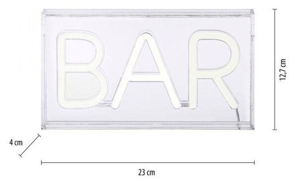 LD 85026-16 NEON-BAR LED nástěnné svítidlo bílé nápis BAR, USB, dekorační šňůrový vypínač - LEUCHTEN DIREKT / JUST LIGHT