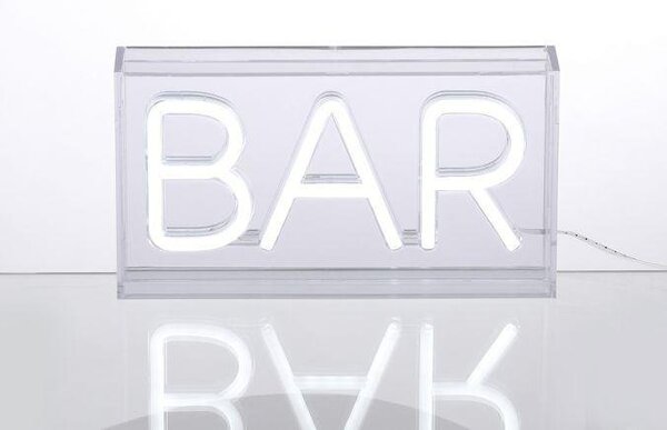 LD 85026-16 NEON-BAR LED nástěnné svítidlo bílé nápis BAR, USB, dekorační šňůrový vypínač - LEUCHTEN DIREKT / JUST LIGHT