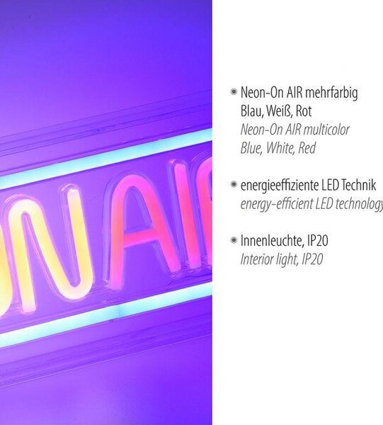 LD 85013-70 NEON-ONAIR LED nástěnné svítidlo USB, akryl, vícebarevné, šňůrový vypínač, dekorativní - LEUCHTEN DIREKT / JUST LIGHT