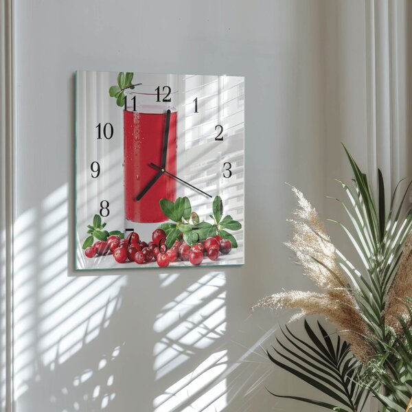 Skleněné hodiny na stěnu Brusinky zskc-30x30-00176081