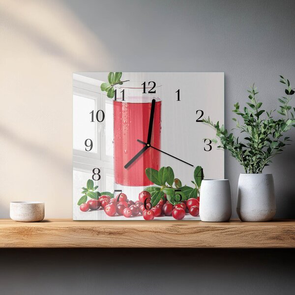 Skleněné hodiny na stěnu Brusinky zskc-30x30-00176081