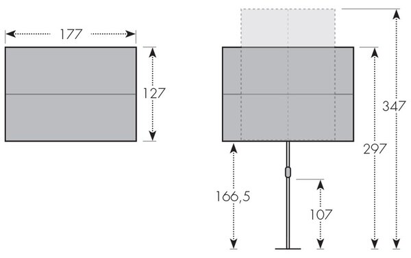 Doppler ACTIVE Balkónová clona zahradní slunečník 180 x 130 cm antracit