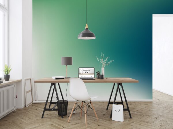 FUGU Samolepicí tapeta na zeď - Gradient green Materiál: Digitální eko vlies - klasická tapeta nesamolepicí