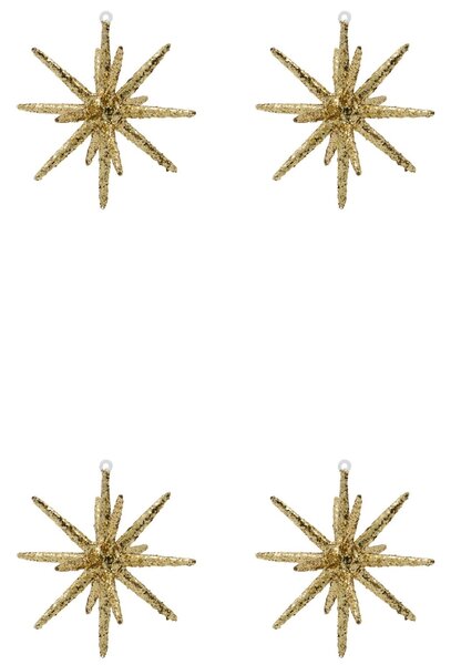 Vánoční ozdoba Spike Large Brown Glitter – set 4 ks