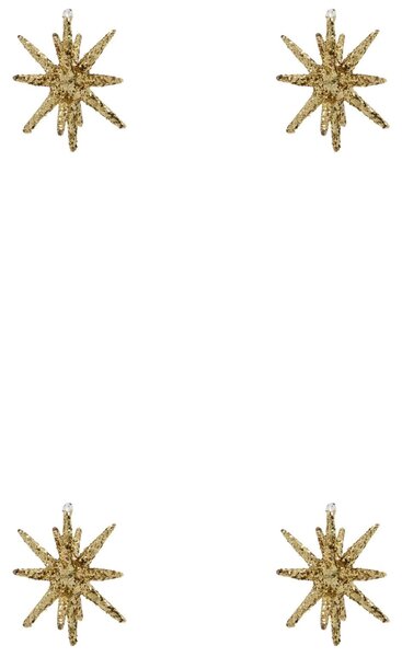 Vánoční ozdoba Spike Small Brown Glitter – set 4 ks