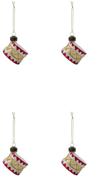 Vánoční ozdoba Tambur Red Gold – set 4 ks