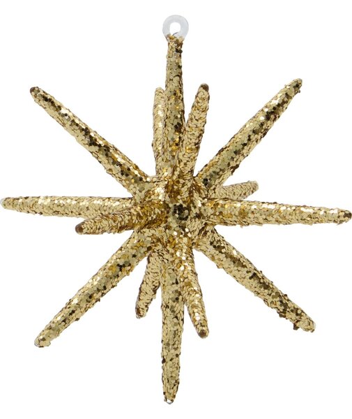 Vánoční ozdoba Spike Large Brown Glitter – set 4 ks