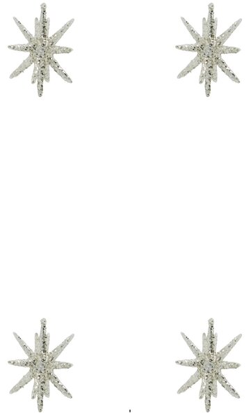 Vánoční ozdoba Spike Small Silver Glitter – set 4 ks
