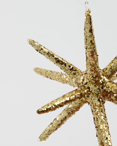 Vánoční ozdoba Spike Large Brown Glitter – set 4 ks