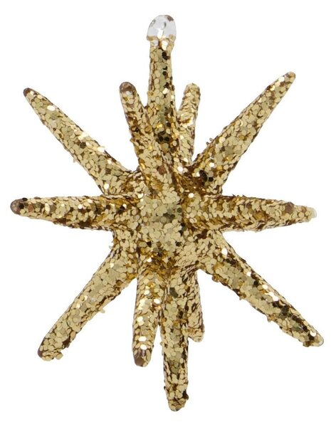 Vánoční ozdoba Spike Small Brown Glitter – set 4 ks