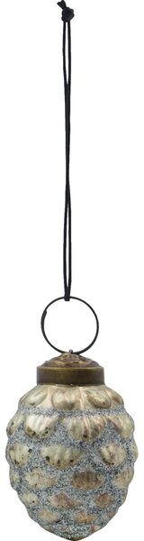 Vánoční ozdoba Cone Antique Silver – set 4 ks