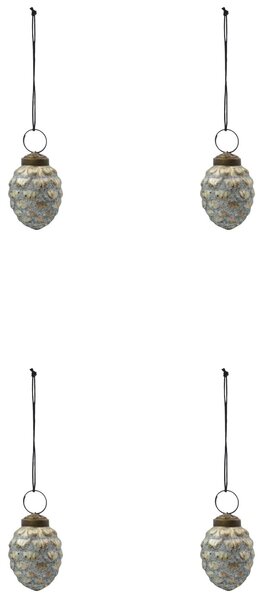 Vánoční ozdoba Cone Antique Silver – set 4 ks