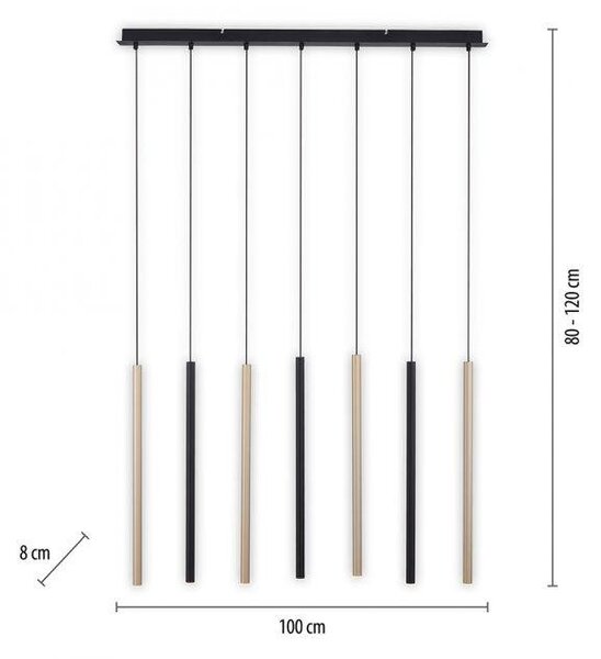 Paul Neuhaus Závěsné LED svítidlo FLUTE, 35W, d. 100 cm, 3000K stmívatelné