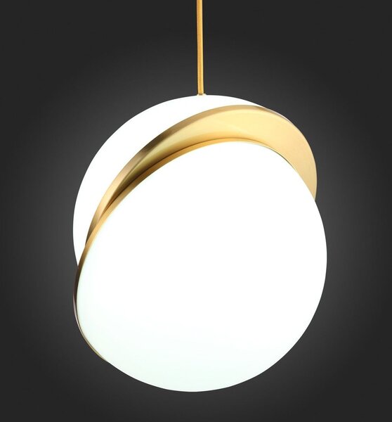 Toolight Toolight, závěsná stropní lampa akrylová koule 1xE27 APP481-1CP, bílá-zlatá, OSW-00598