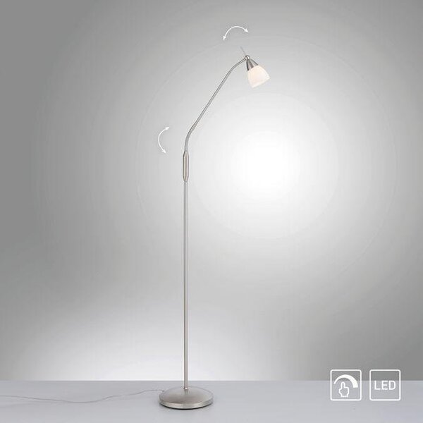 Paul Neuhaus Stojací LED lampa PINO, 3W, v. 163 cm, 3000K stmívatelná, dotykový stmívač Barva: Retro mosaz