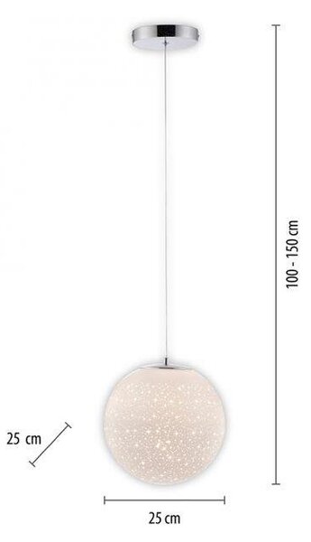 Paul Neuhaus Závěsné LED svítidlo BOLO, 12W, ø 25 cm, 3000K