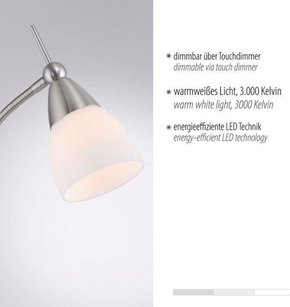 Paul Neuhaus Stojací LED lampa PINO, 3W, v. 163 cm, 3000K stmívatelná, dotykový stmívač Barva: Retro mosaz