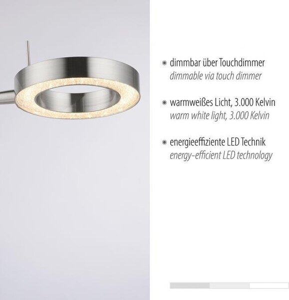 Paul Neuhaus Stolní LED lampa HENSKO 5,5W, v. 40 cm, 3000K stmívatelná