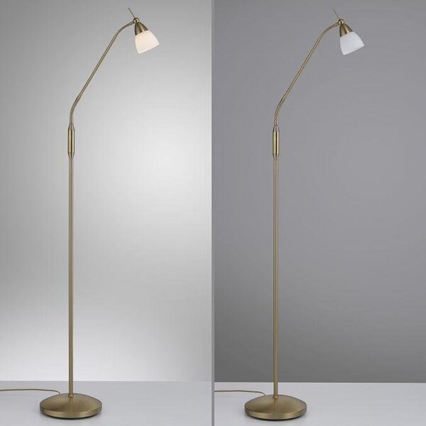 Paul Neuhaus Stojací LED lampa PINO, 3W, v. 163 cm, 3000K stmívatelná, dotykový stmívač Barva: Retro mosaz