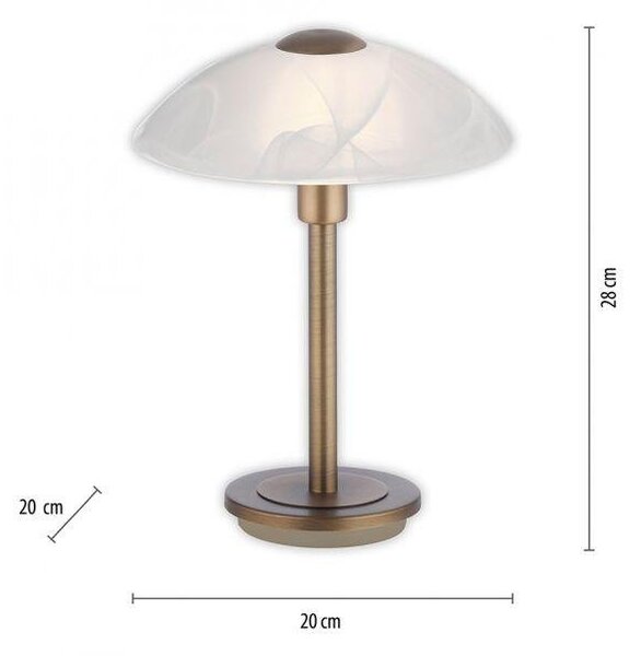 Paul Neuhaus Stolní LED lampa ENOVA, 3W, v. 28 cm, 3000K stmívatelná Barva: Mosaz