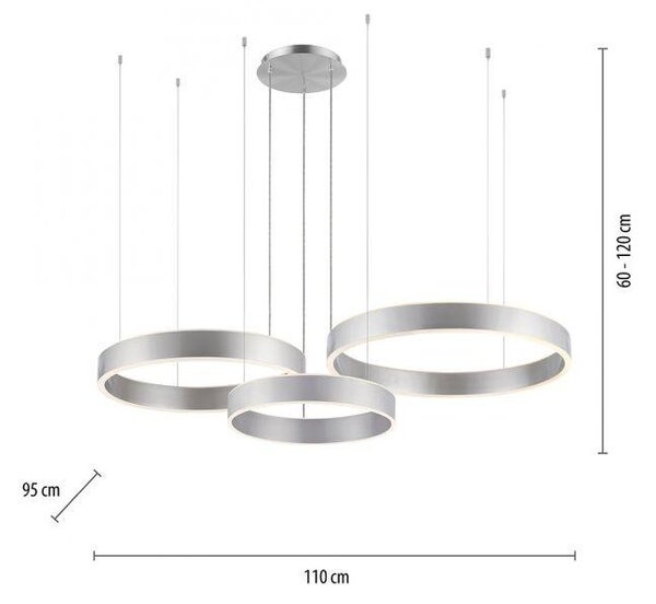 Paul Neuhaus Závěsné LED svítidlo SCULLI, 60W, d. 110 cm, CCT 2700-5000K