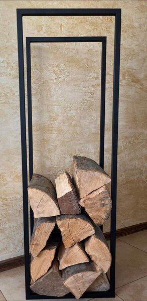 Regnis LOFT XXL, stojan na palivové dříví 40x30x120 cm, černá matná, REGNIS/LOFTXXL/BLACK