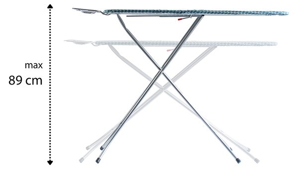 Erga Model 103, žehlící prkno 125x33,5x87 cm, stříbrná-modrý vzor, ​​ERG-SEP-10DESPRMOD103