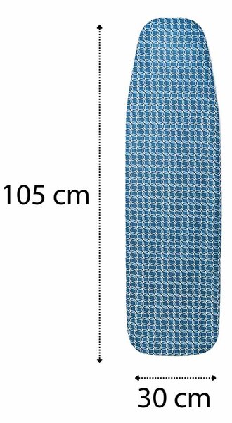 Erga Model 103, žehlící prkno 125x33,5x87 cm, stříbrná-modrý vzor, ​​ERG-SEP-10DESPRMOD103