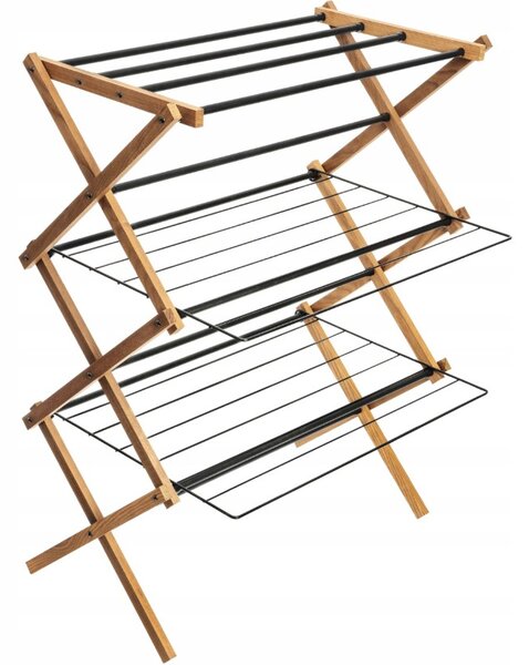 Erga Aurora Plus, věšák na sušení prádla 69x49,5x97 cm na postavení, hnědá-černá, ERG-SEP-1265SUAURPLUD