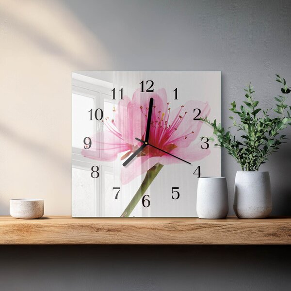 Skleněné hodiny na stěnu Květ zskc-30x30-00176160