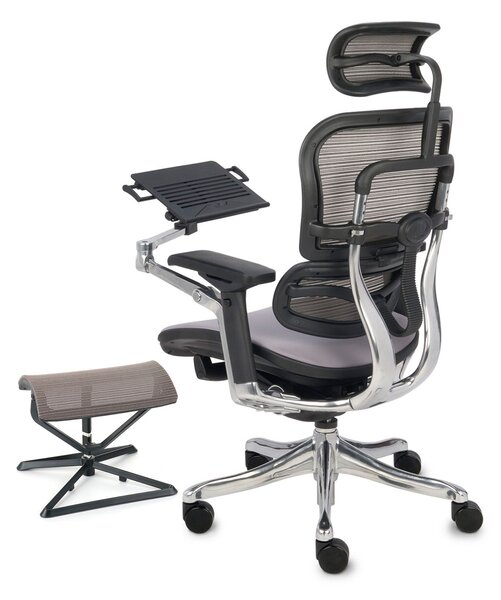 Grospol Ergohuman Plus Elite Color kancelářská židle stoleček a podnožka černá