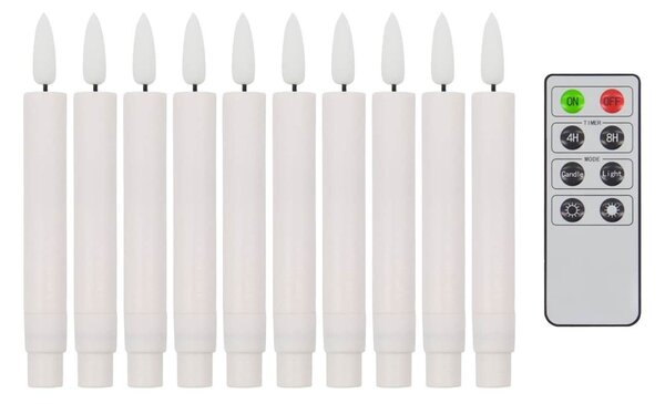 LED svíčky s ovladačem White – set 10 ks