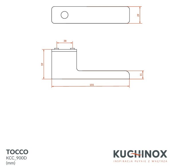 Kuchinox Tocco, klika na dveře s elektronickým zámkem na otisk prstu nebo klíč, černá, LAV-KCC_900D