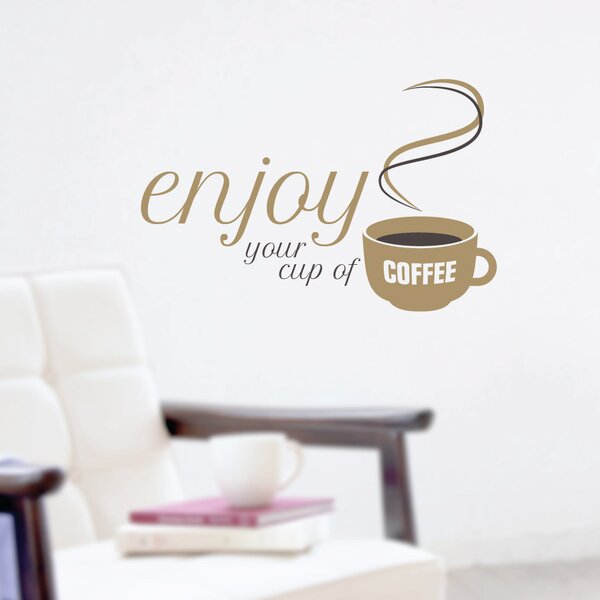FUGU Samolepka na zeď- Enjoy your cup of coffee
