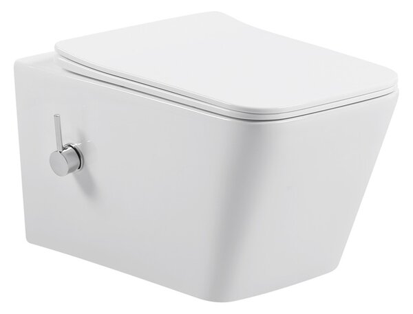Erga Mery, závěsná WC mísa s funkcí bidetu, Rimless + toaletní sedátko, bílá lesklá, ERG-V03-MERY-RIM-BID-WH