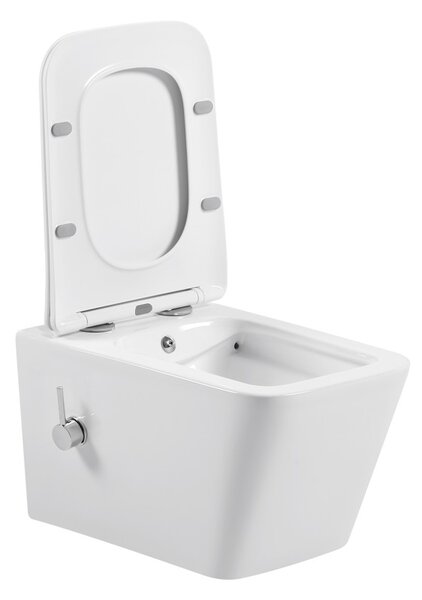 Erga Mery, závěsná WC mísa s funkcí bidetu, Rimless + toaletní sedátko, bílá lesklá, ERG-V03-MERY-RIM-BID-WH