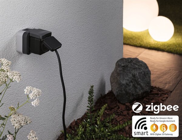 P 50138 Zásuvka Smart Plug Venkovní IP44 černá - PAULMANN