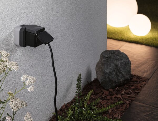 P 50138 Zásuvka Smart Plug Venkovní IP44 černá - PAULMANN