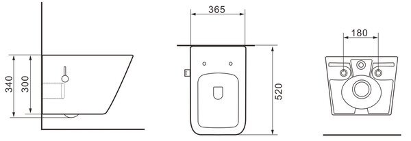 Erga Mery, závěsná WC mísa s funkcí bidetu, Rimless + toaletní sedátko, bílá lesklá, ERG-V03-MERY-RIM-BID-WH