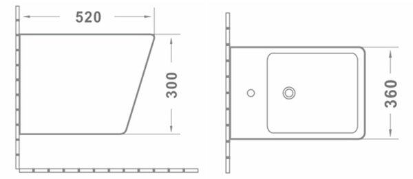 Erga Mery, závěsný bidet 520x360x300 mm, bílá lesklá, ERG-V03-MERY-BD-WH