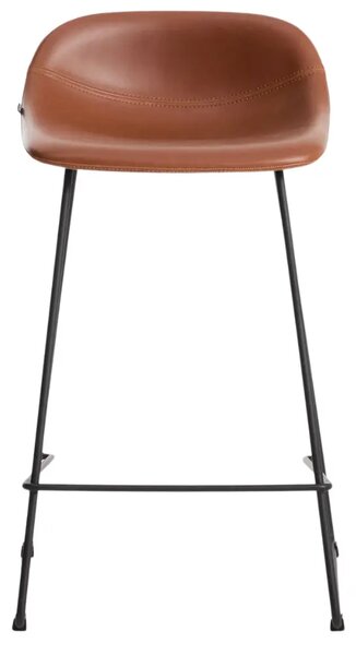 Kave Home Koňakově hnědá koženková barová židle Zahara 65 cm II